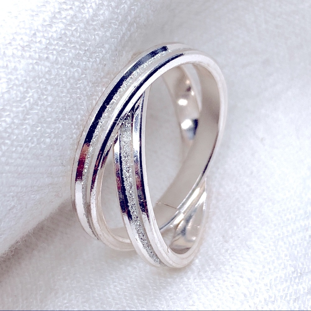 ❣️$25/3❣️ Unisex Men Double Shiny Sliver Plated Ring - Picture 3 of 9